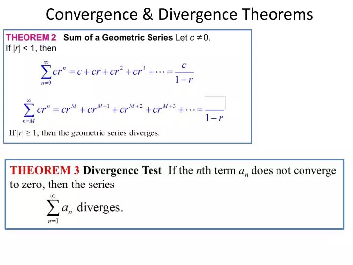 convergence divergence theorems