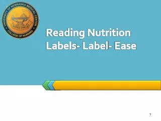 Reading Nutrition Labels- Label- Ease