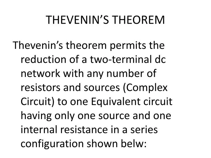 thevenin s theorem