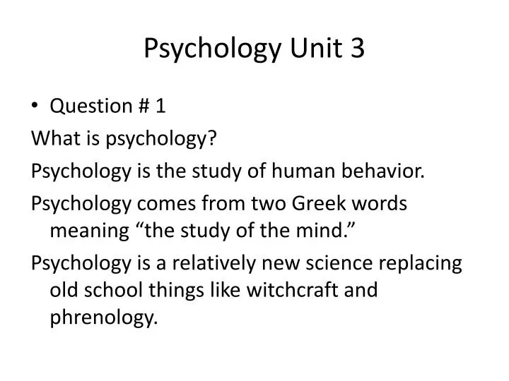 psychology unit 3