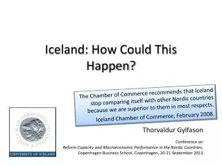 Iceland: How Could This Happen?
