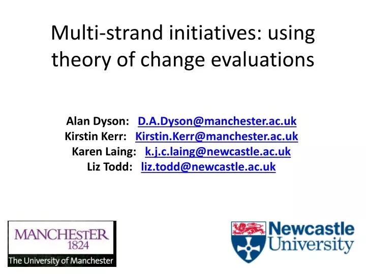 multi strand initiatives using theory of change evaluations