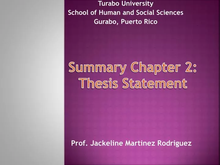 summary chapter 2 thesis statement