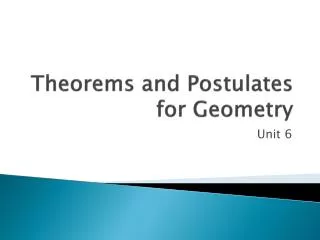 theorems and postulates for geometry