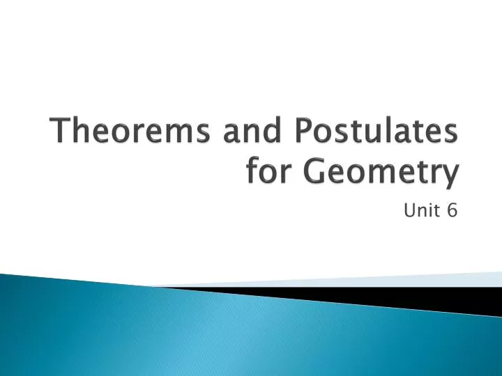 theorems and postulates for geometry