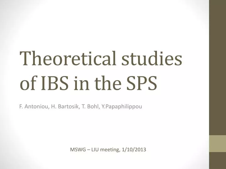theoretical studies of ibs in the sps