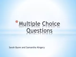 Multiple Choice Questions