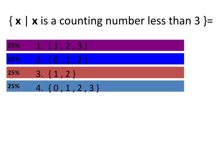 x x is a counting number less than 3