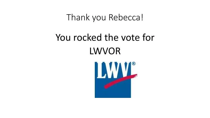 thank you rebecca