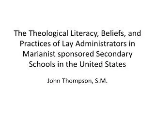 John Thompson, S.M.