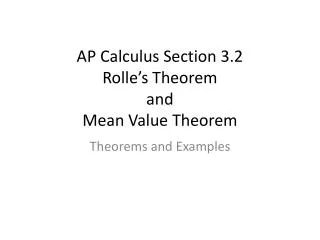 ap calculus section 3 2 rolle s theorem and mean value theorem