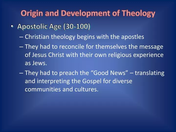 origin and development of theology