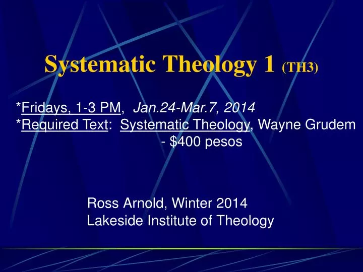 systematic theology 1 th3