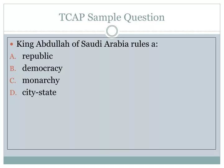 tcap sample question