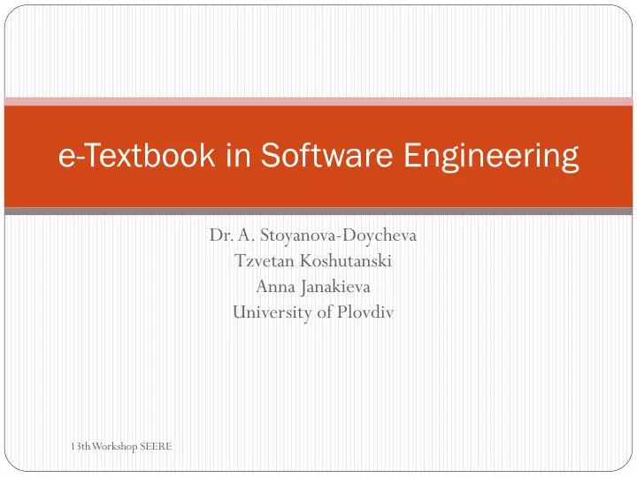 e textbook in software engineering