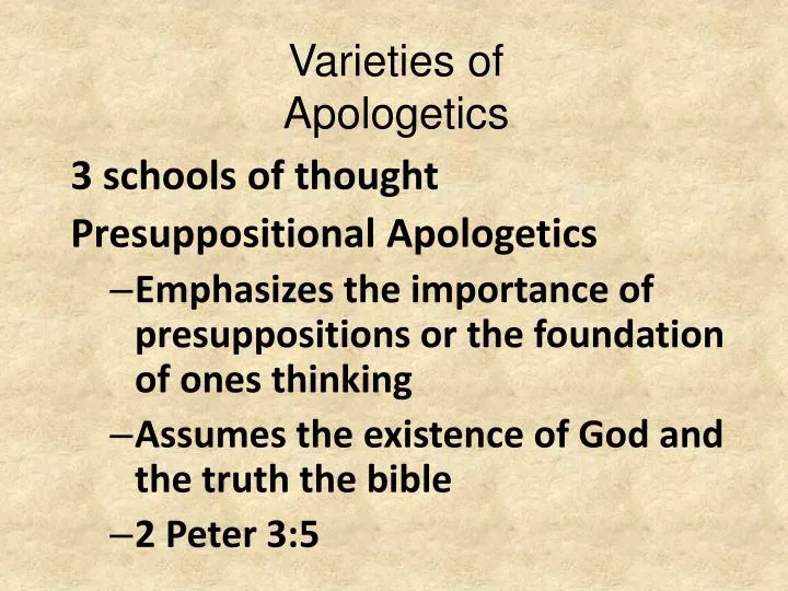 varieties of apologetics
