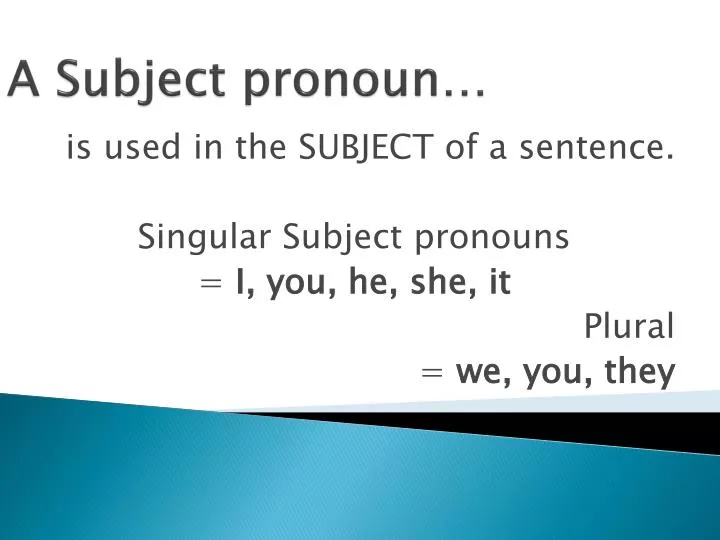 a subject pronoun