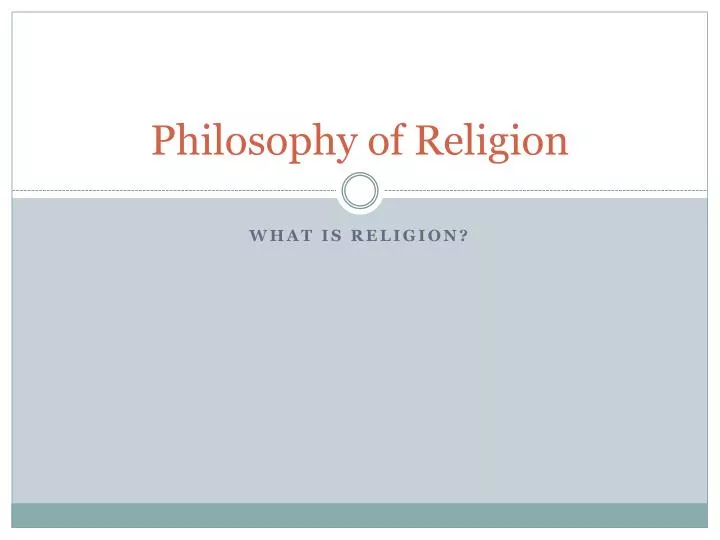 philosophy of religion