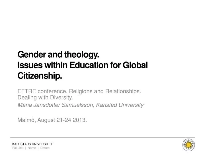 gender and theology issues within education for global citizenship