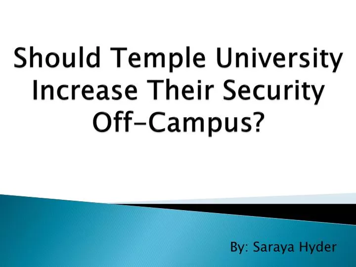 should temple university increase their security off campus