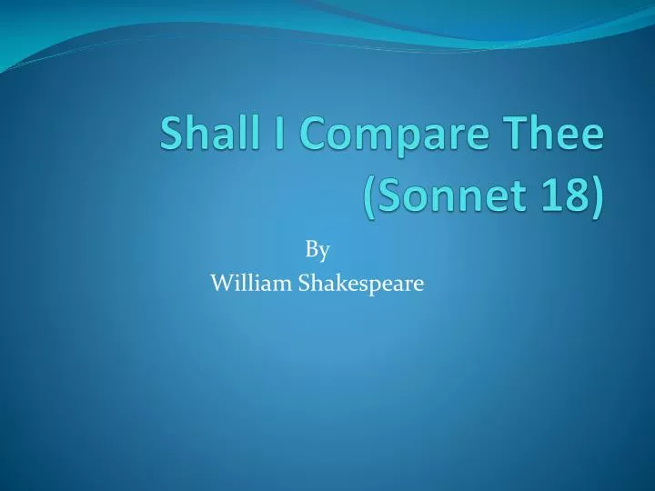 shall i compare thee sonnet 18