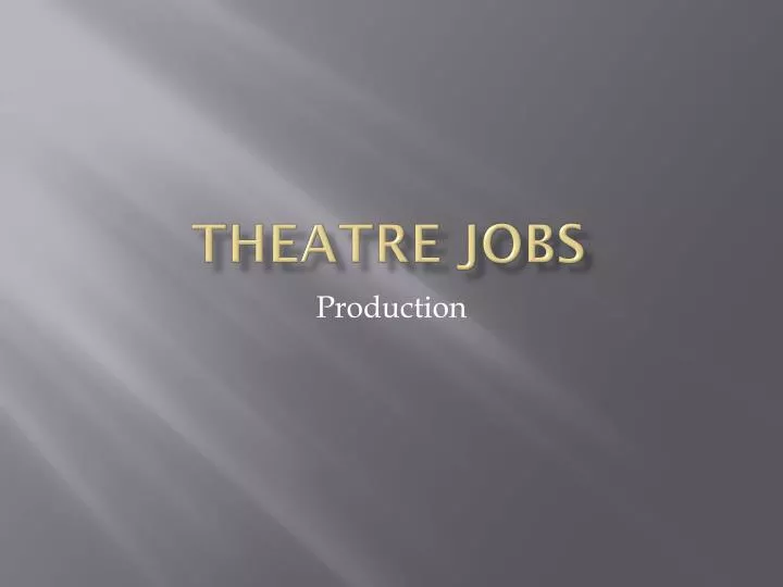 theatre jobs