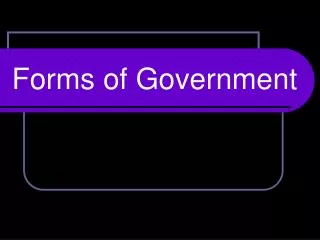 forms of government