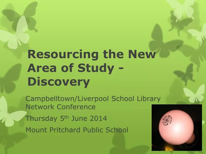 resourcing the new area of study discovery