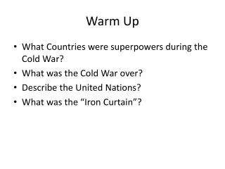 warm up