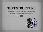 TEXT STRUCTURE - slide 1