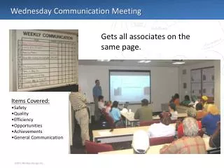 Wednesday Communication Meeting