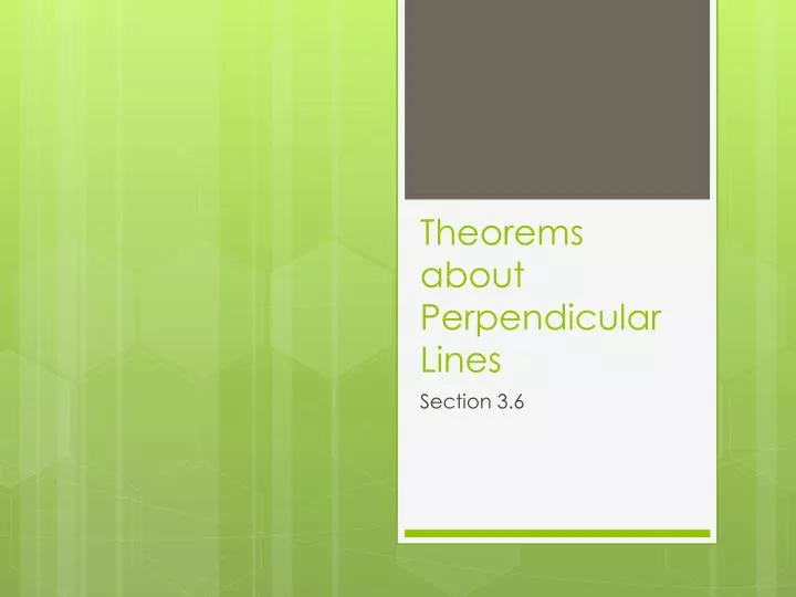 theorems about perpendicular lines