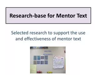 Research-base for Mentor Text
