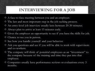 Interviewing for a Job