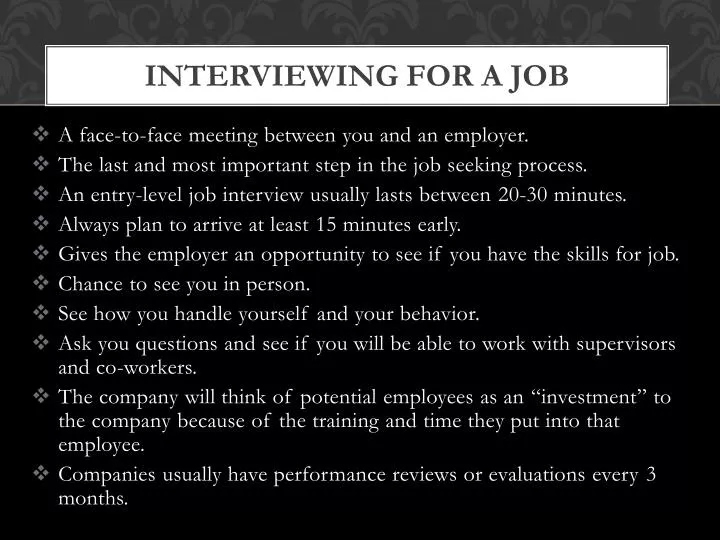 interviewing for a job