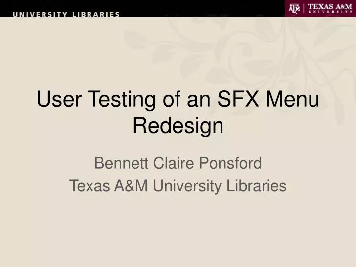 user testing of an sfx menu redesign