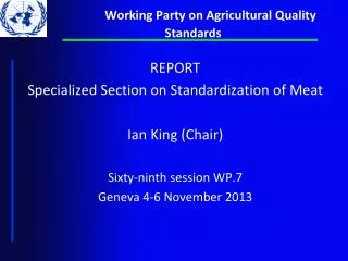 Working Party on Agricultural Quality Standards