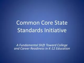 common core state standards initiative