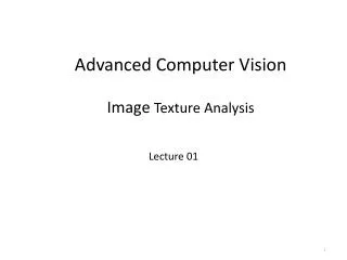 Advanced Computer Vision Image Texture Analysis