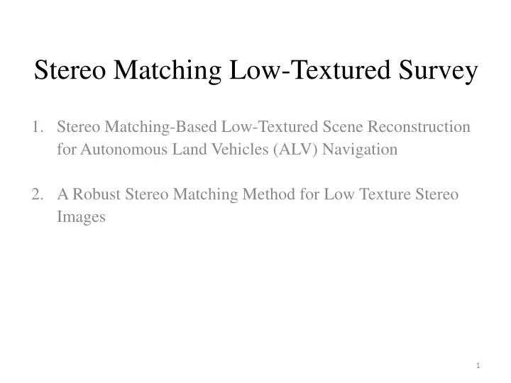 stereo matching low textured survey