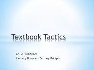 Textbook Tactics