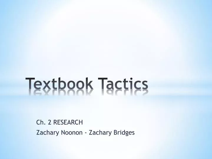 textbook tactics