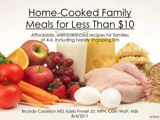 Home-Cooked Family Meals for Less Than $10
