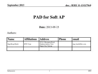 PAD for Soft AP