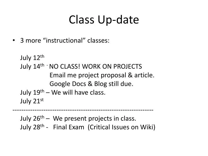 class up date