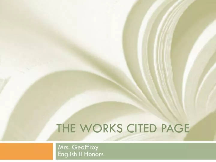 the works cited page