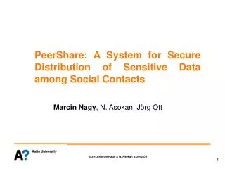 PeerShare : A System for Secure Distribution of Sensitive Data among Social Contacts