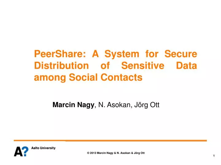 peershare a system for secure distribution of sensitive data among social contacts