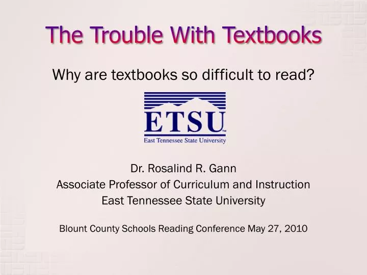 the trouble with textbooks