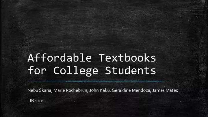 affordable textbooks for college students